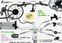 28 inch 60V 2000W rear hub motor electric bike conversion kit wire diagram