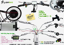 20 inch 60V 2000W rear hub motor electric bike conversion kit wire diagram