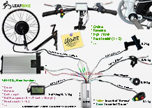 28 inch 60V 2000W front hub motor electric bike conversion kit wire diagram