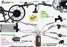 24 inch 48V 1500W rear hub motor wheel electric bike conversion kit wire diagram