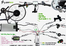 27 inch 60V 2000W rear hub motor electric bike conversion kit wire diagram
